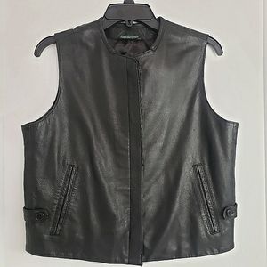 Harvé Bernard Leather Vest Small